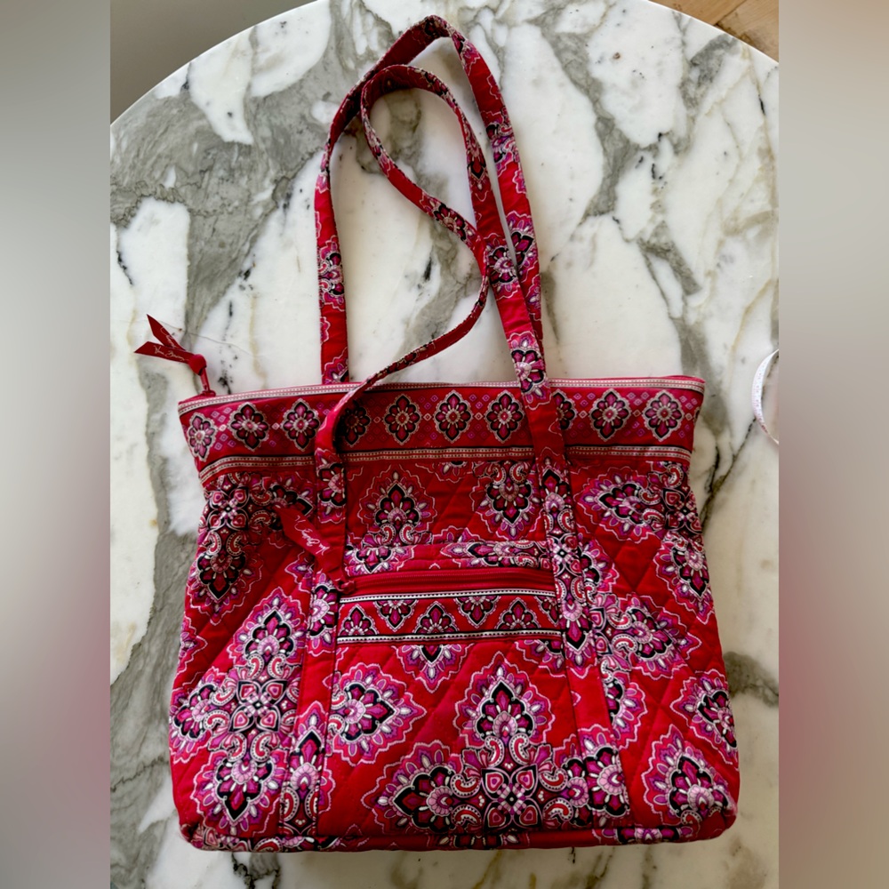 Vera Bradley Villager zipper tote in Frankly Scarlet